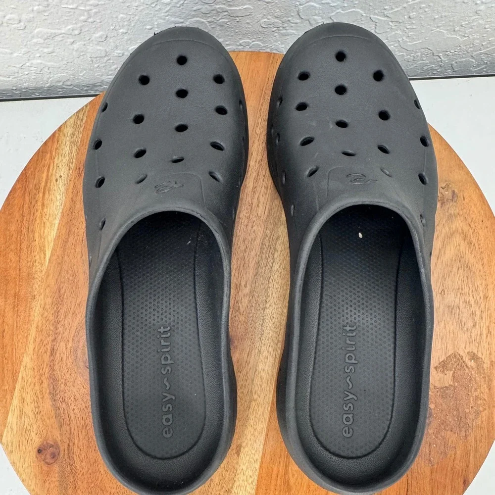 Easy Spirit Mens Black Slip On Clogs Mule Shoes Size‎ 9
